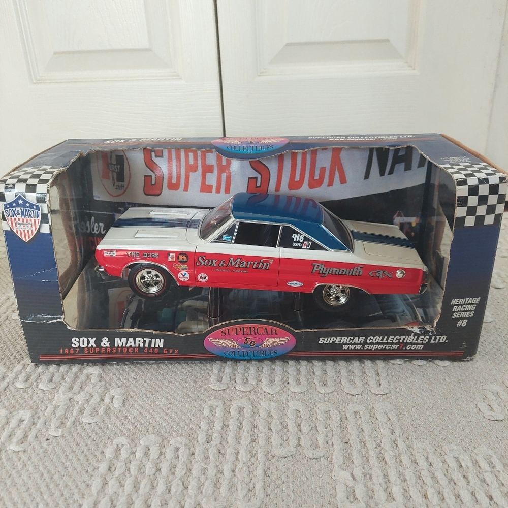 NEW! Supercar Collectibles 1967 Plymouth  440 GTX Sox & Martin